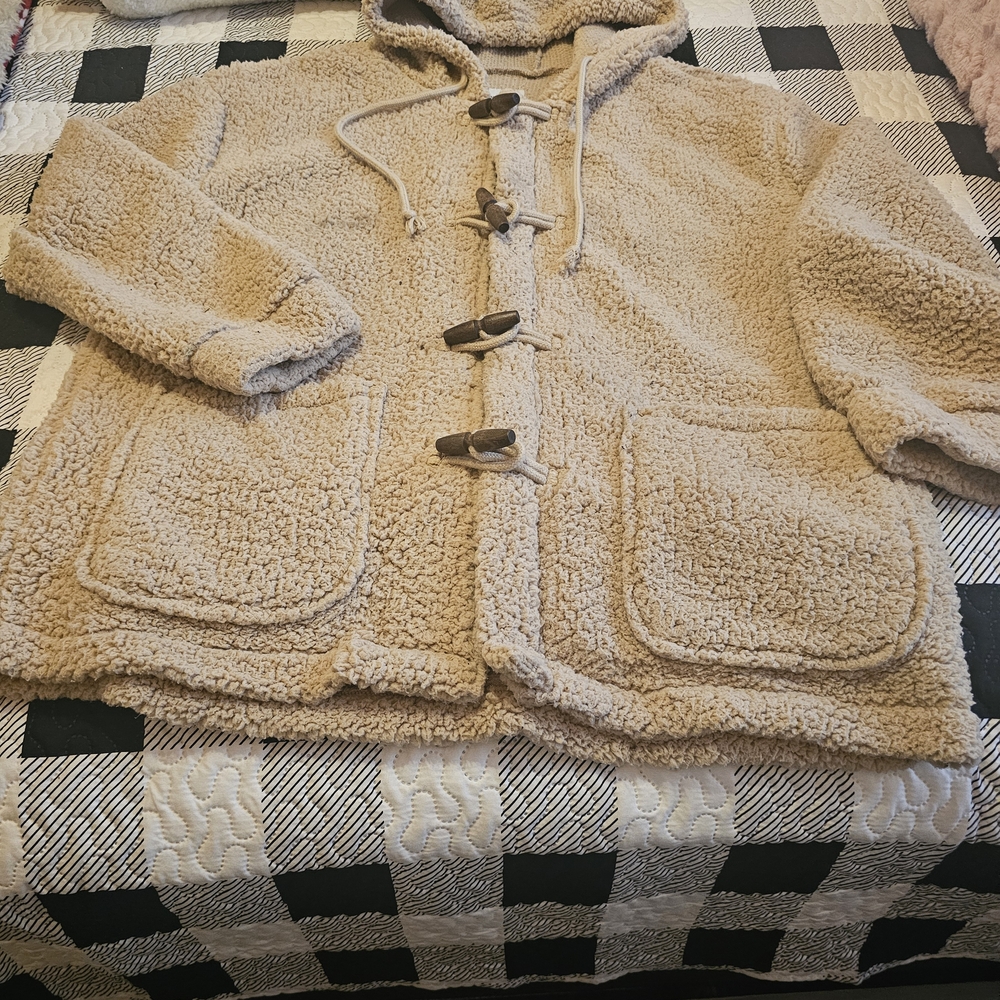 Cozy Tan Sherpa Toggle Coat